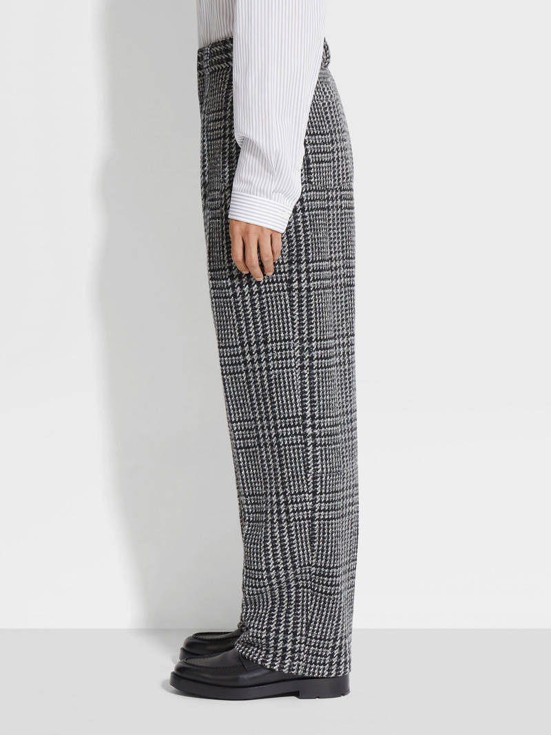 GREY WHITE AND BLACK WOOL AND CASHMERE PANTS 4