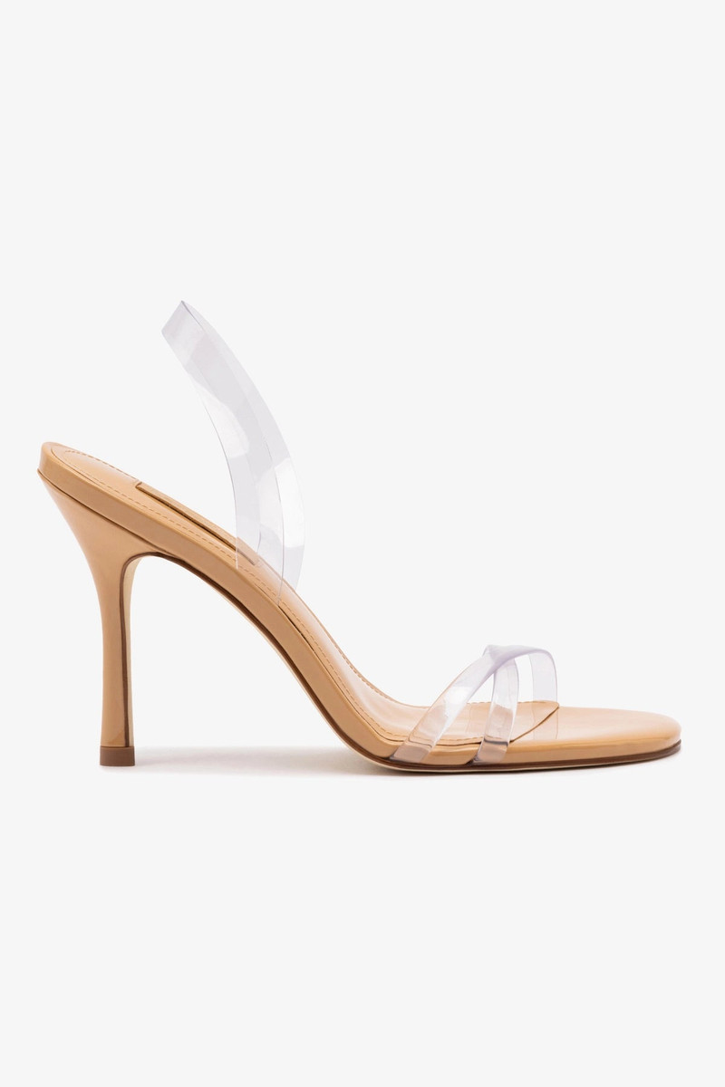 Annie Sandal In Tan Leather and Vinyl 1