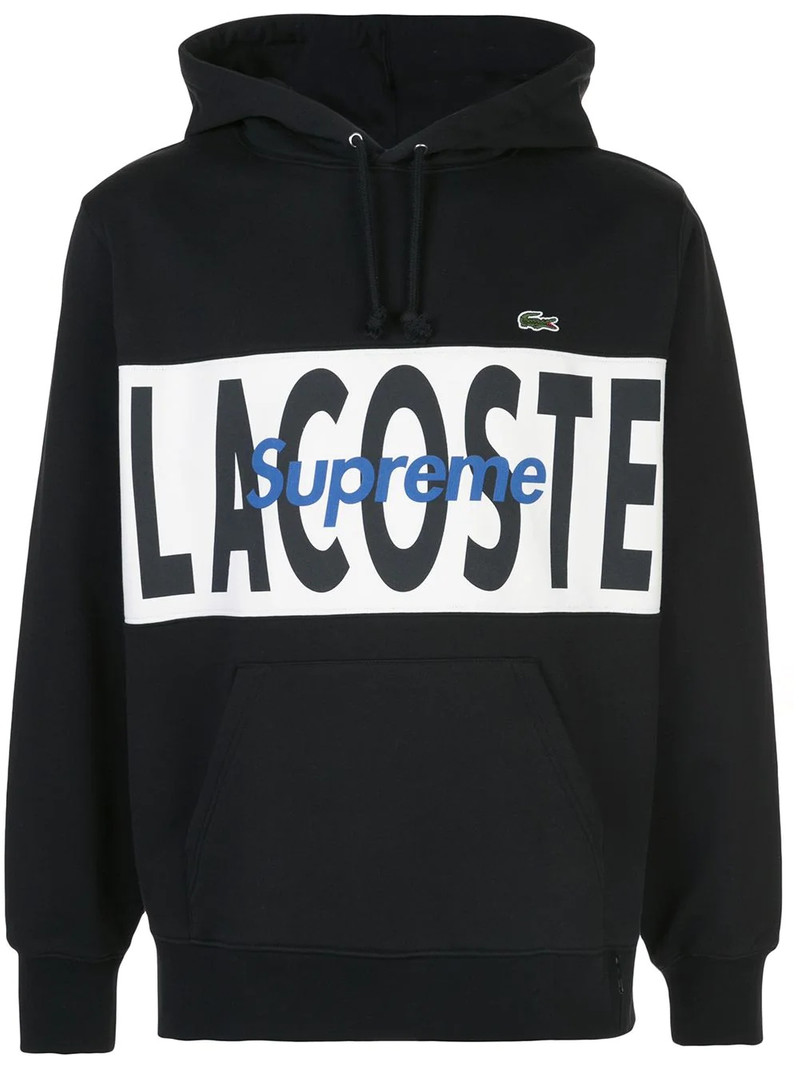 ₢ 킹 Lacoste 로고 패널 Hoodie - 1