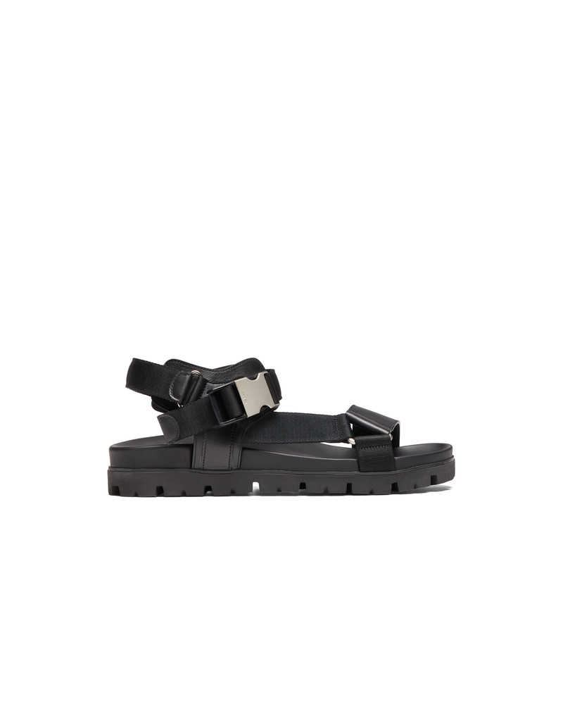 Prada Sporty leather and Re-Nylon tape sandals outlook