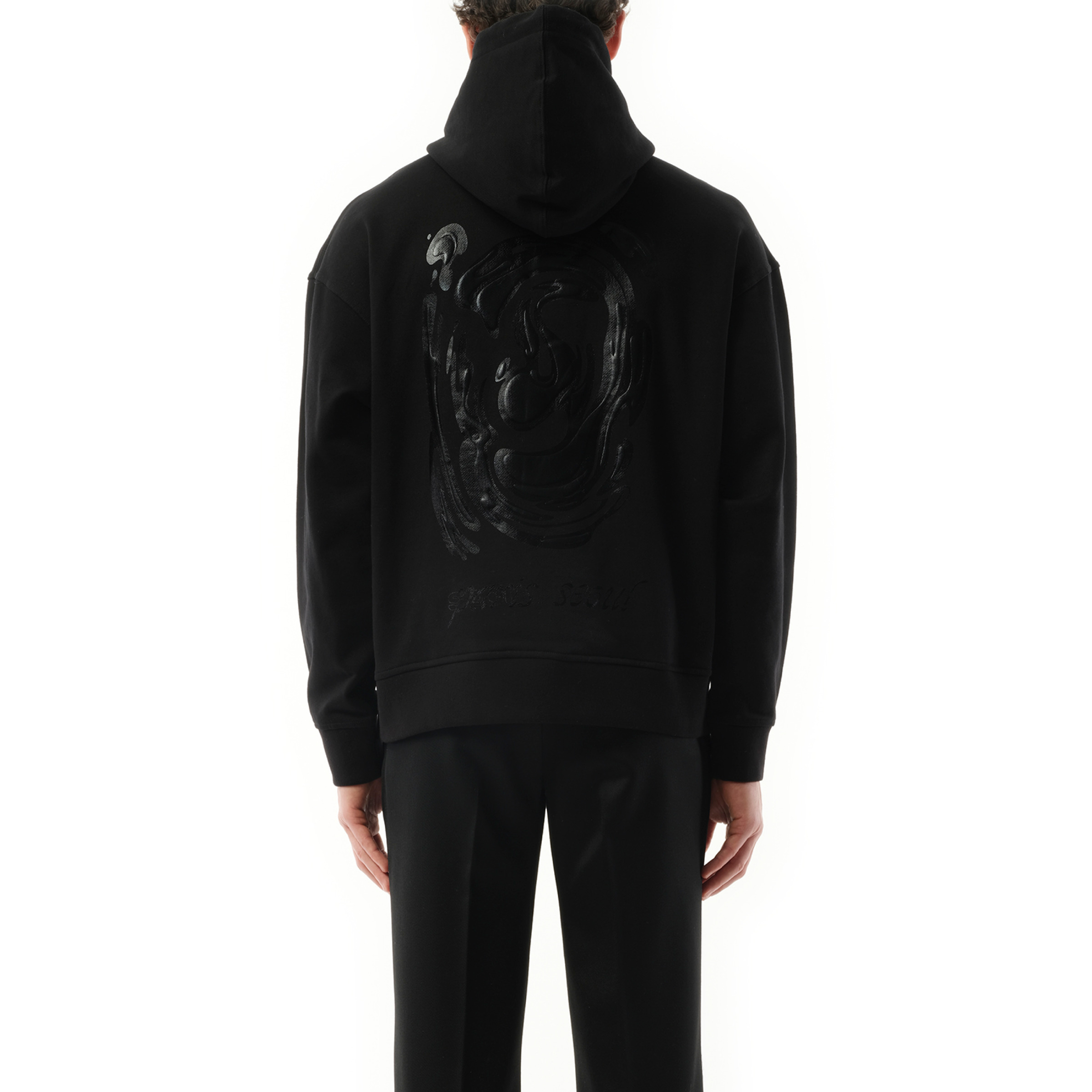 Metallic Print Hoodie in Black - 6