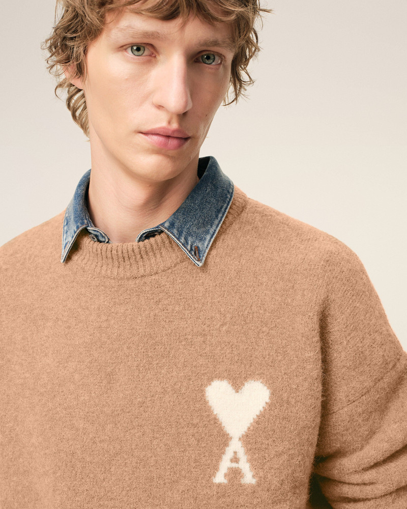 BROWN ALPACA AMI DE COEUR CREWNECK SWEATER 4