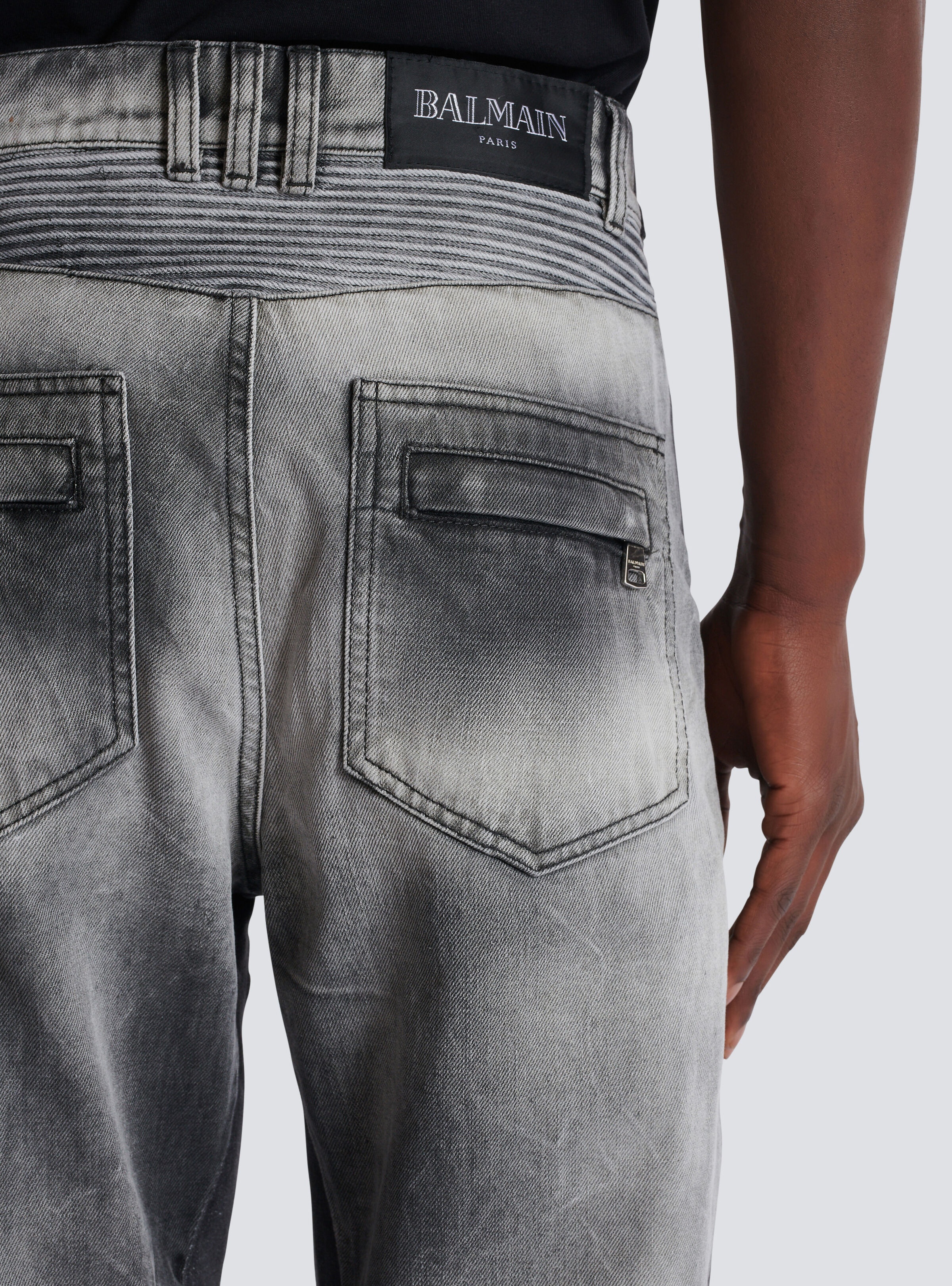 Loose-fit denim biker jeans - 9