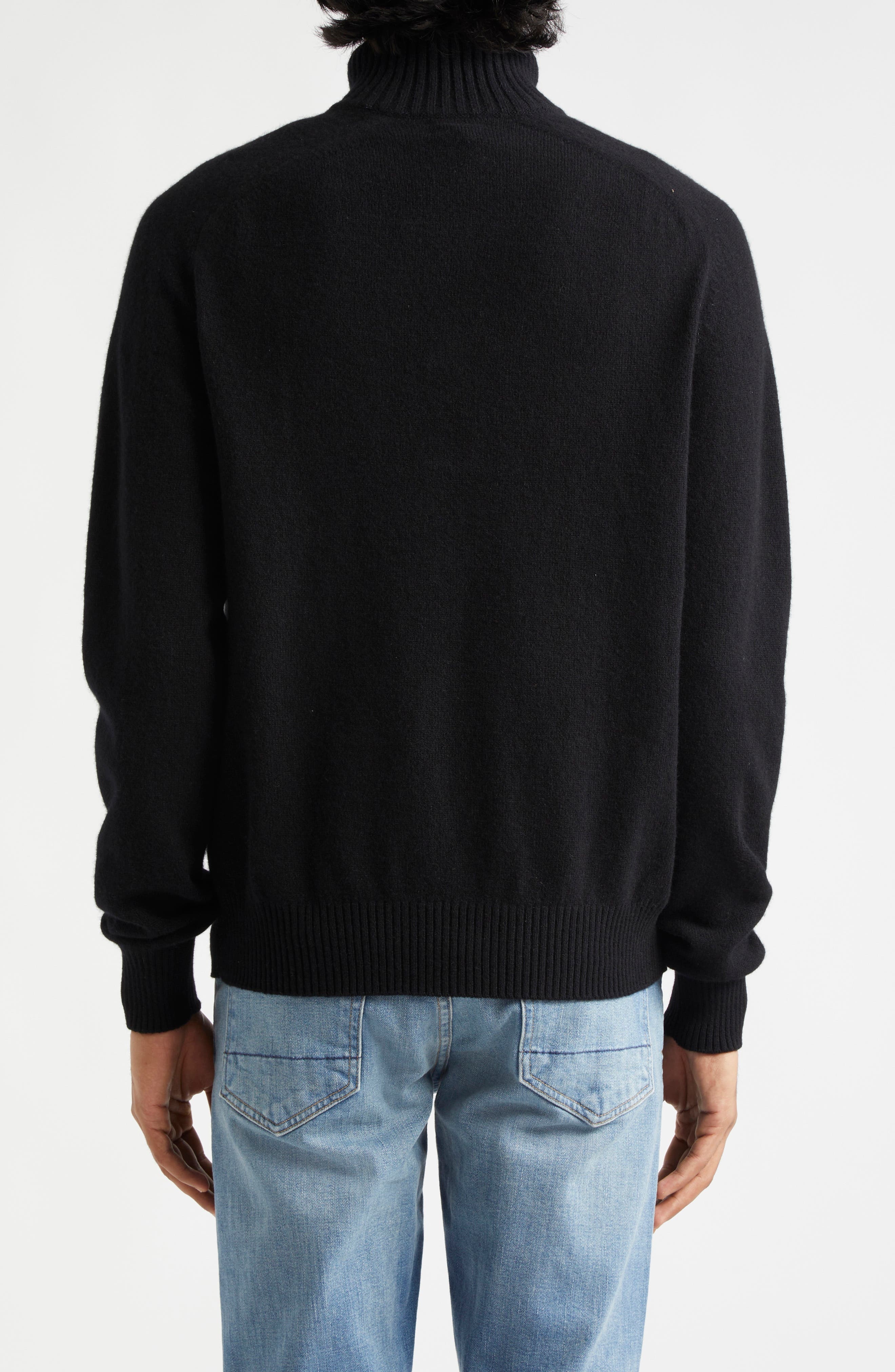 Lambswool & Cashmere Half Zip Sweater - 3