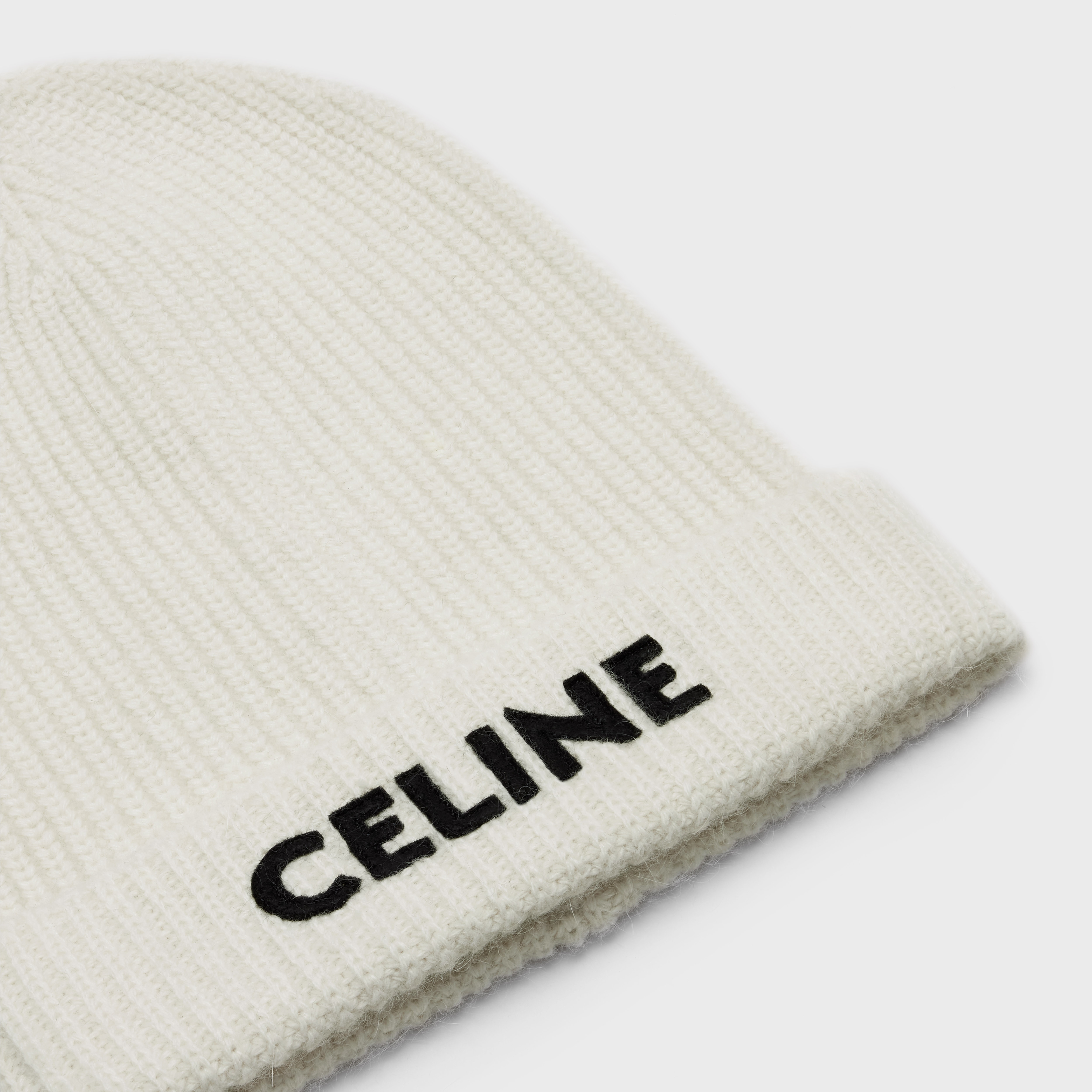 CELINE EMBROIDERED KNIT WOOL BEANIE - 3