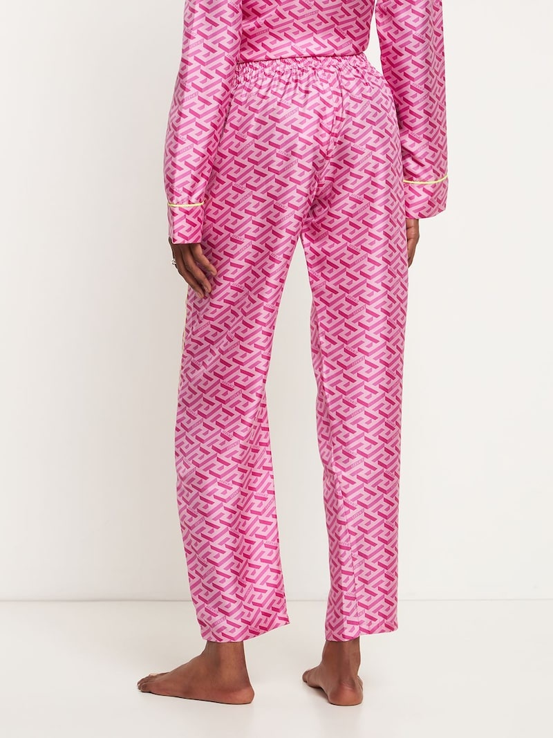 Monogram print silk twill pajama shirt - 3