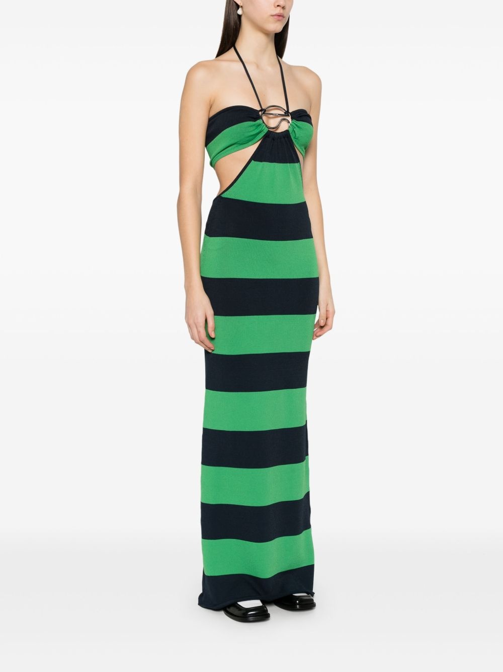 knitted striped midi dress - 3