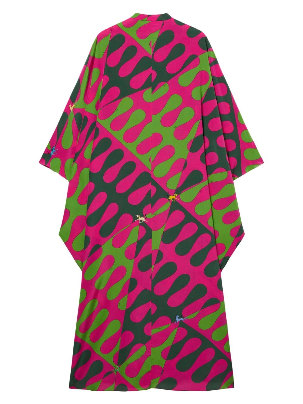 abstract print silk maxi kaftan - 2