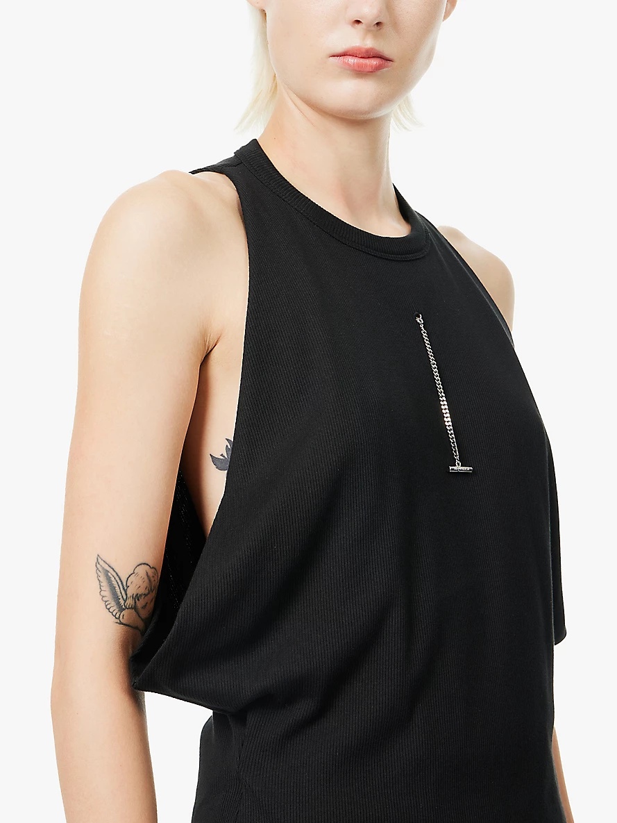 Cut And Sew sleeveless stretch-cotton top - 5