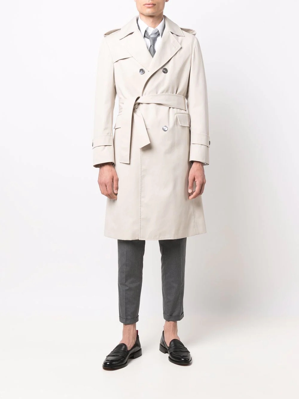 belted trench coat - 2