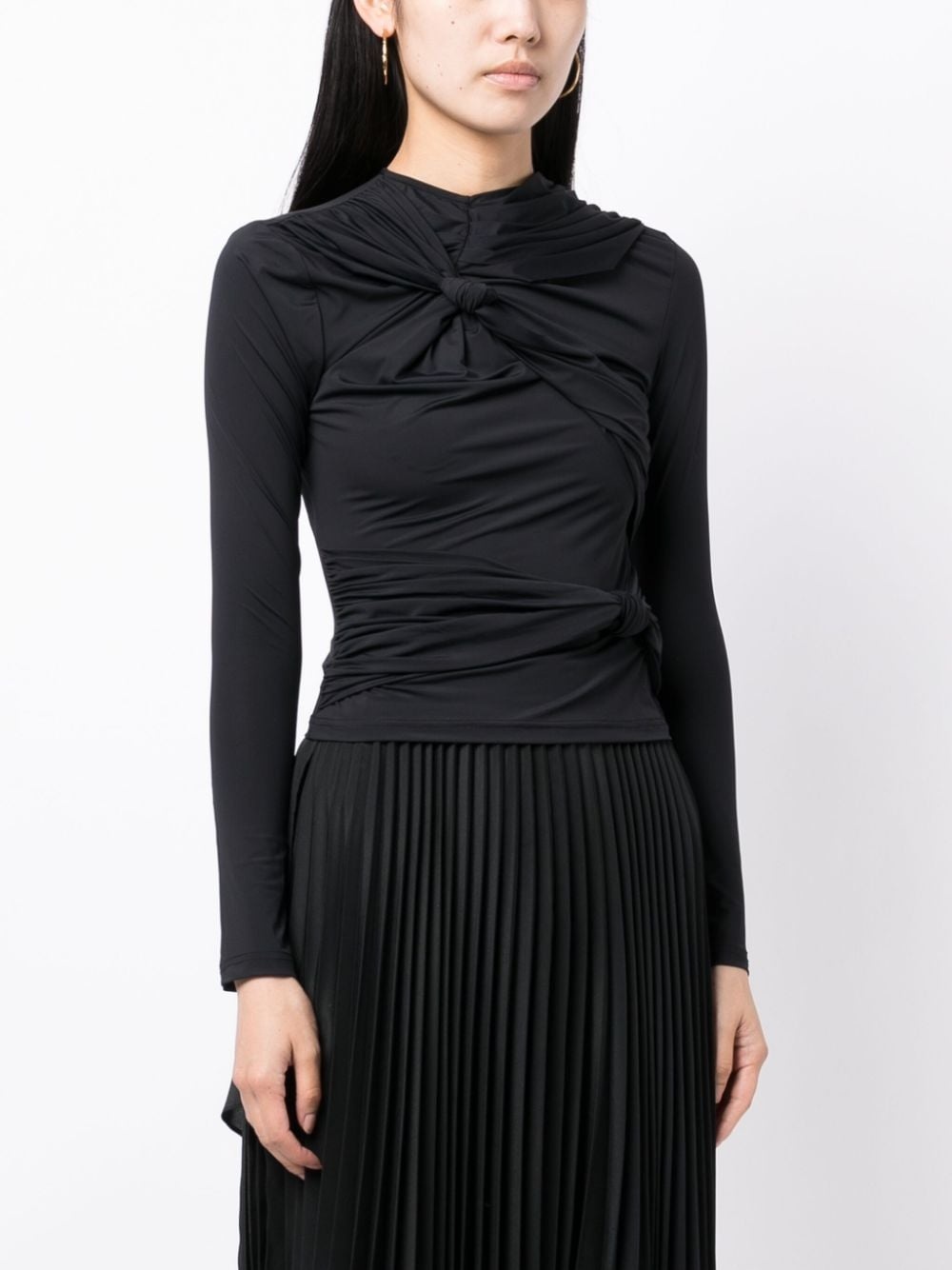 knot-detail long-sleeved top - 3
