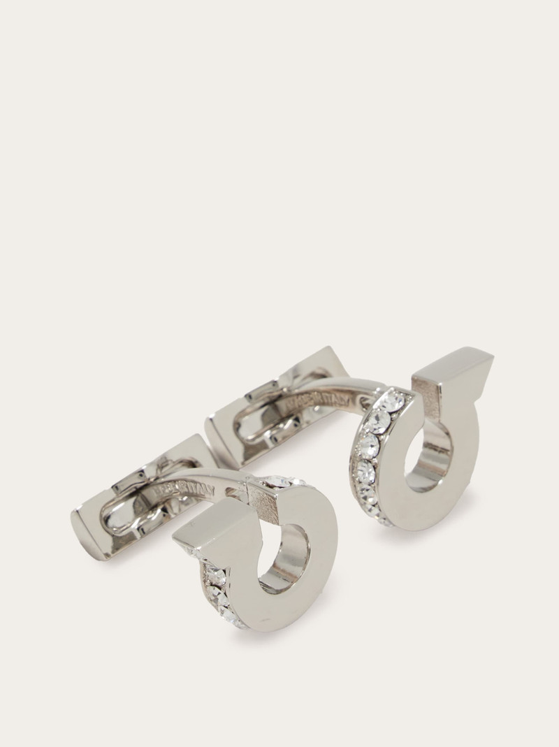 FERRAGAMO Gancini cufflinks with crystals outlook