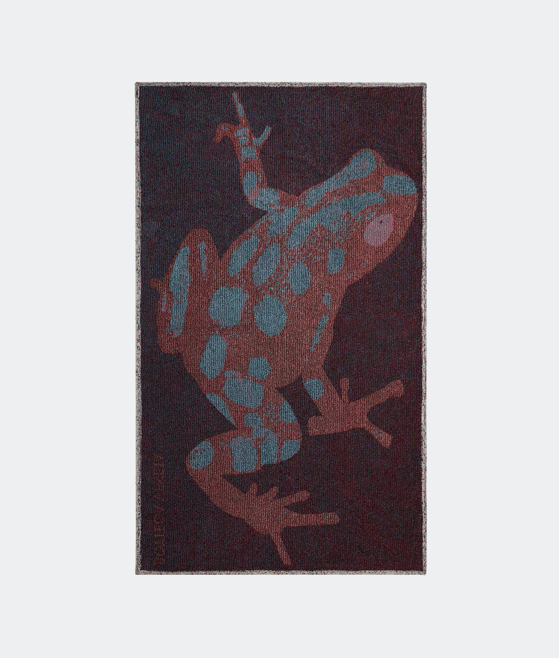 Bottega Veneta cotton terry frog jacquard beach towel outlook