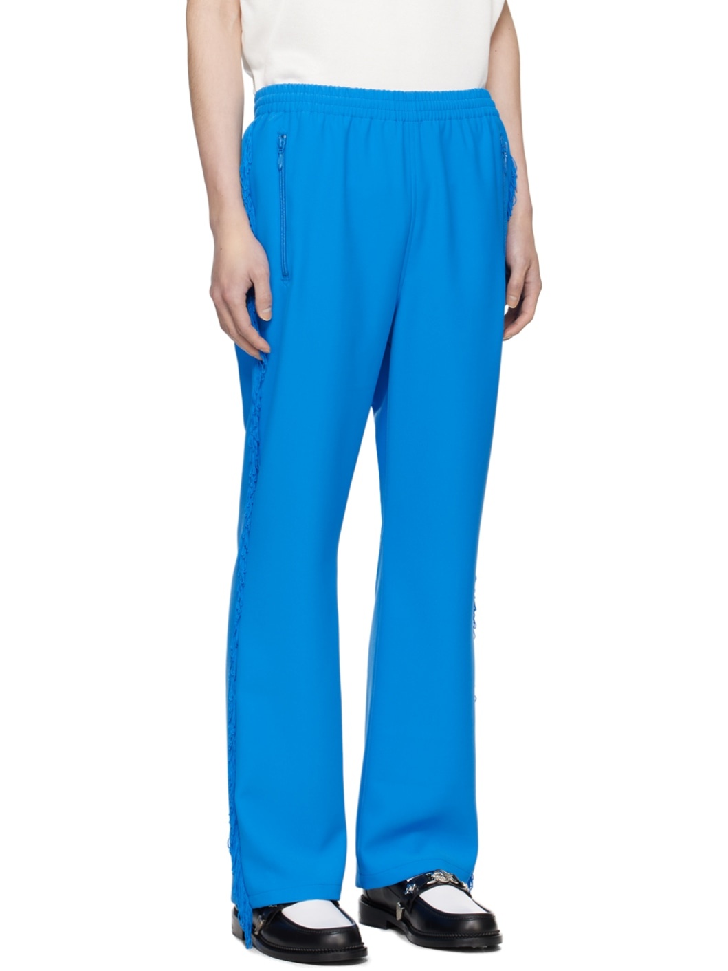 Blue Fringe Track Pants - 2