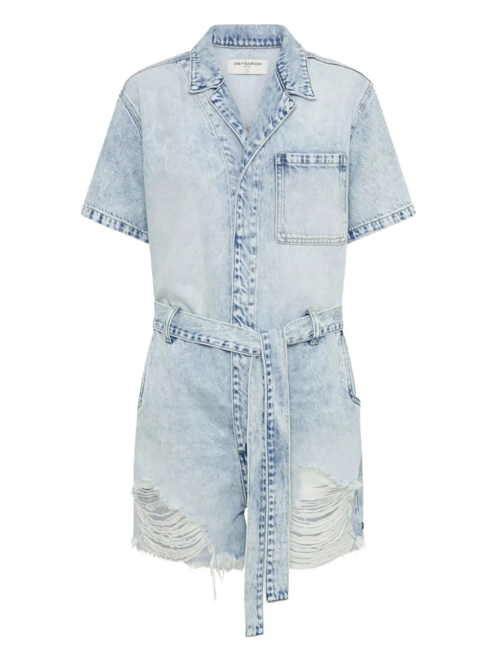 frayed belted playsuits - 1