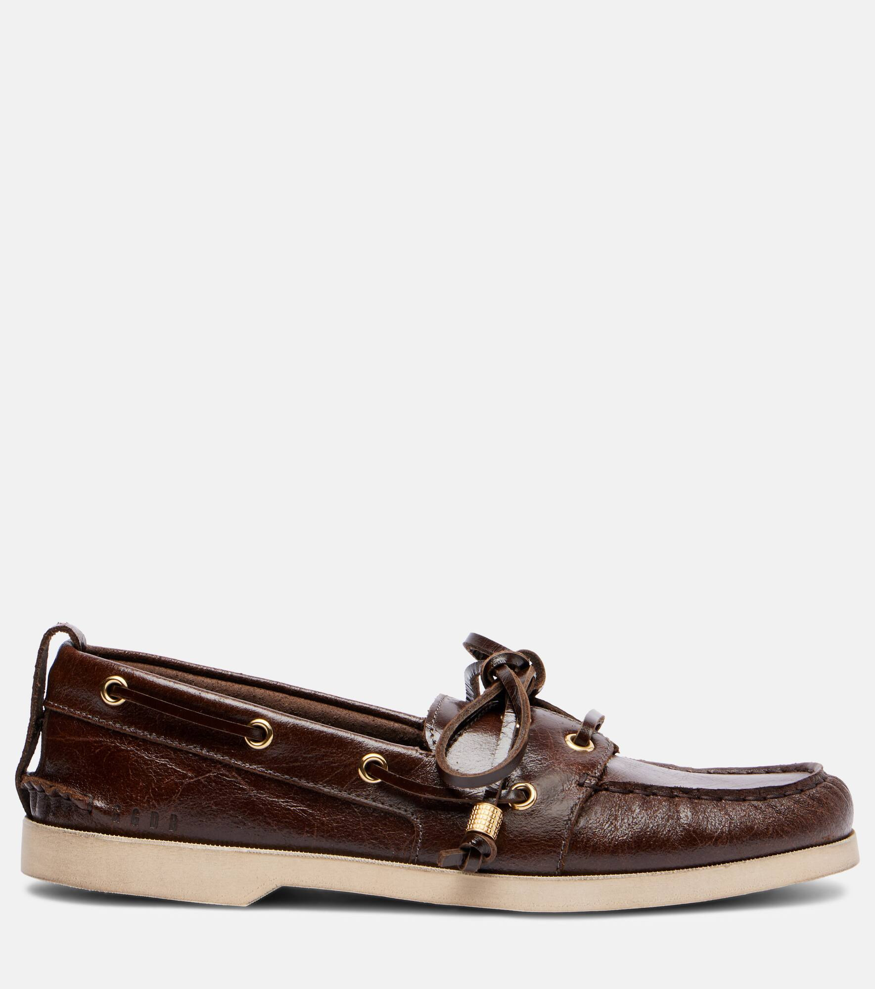 Leather boat shoes - 4