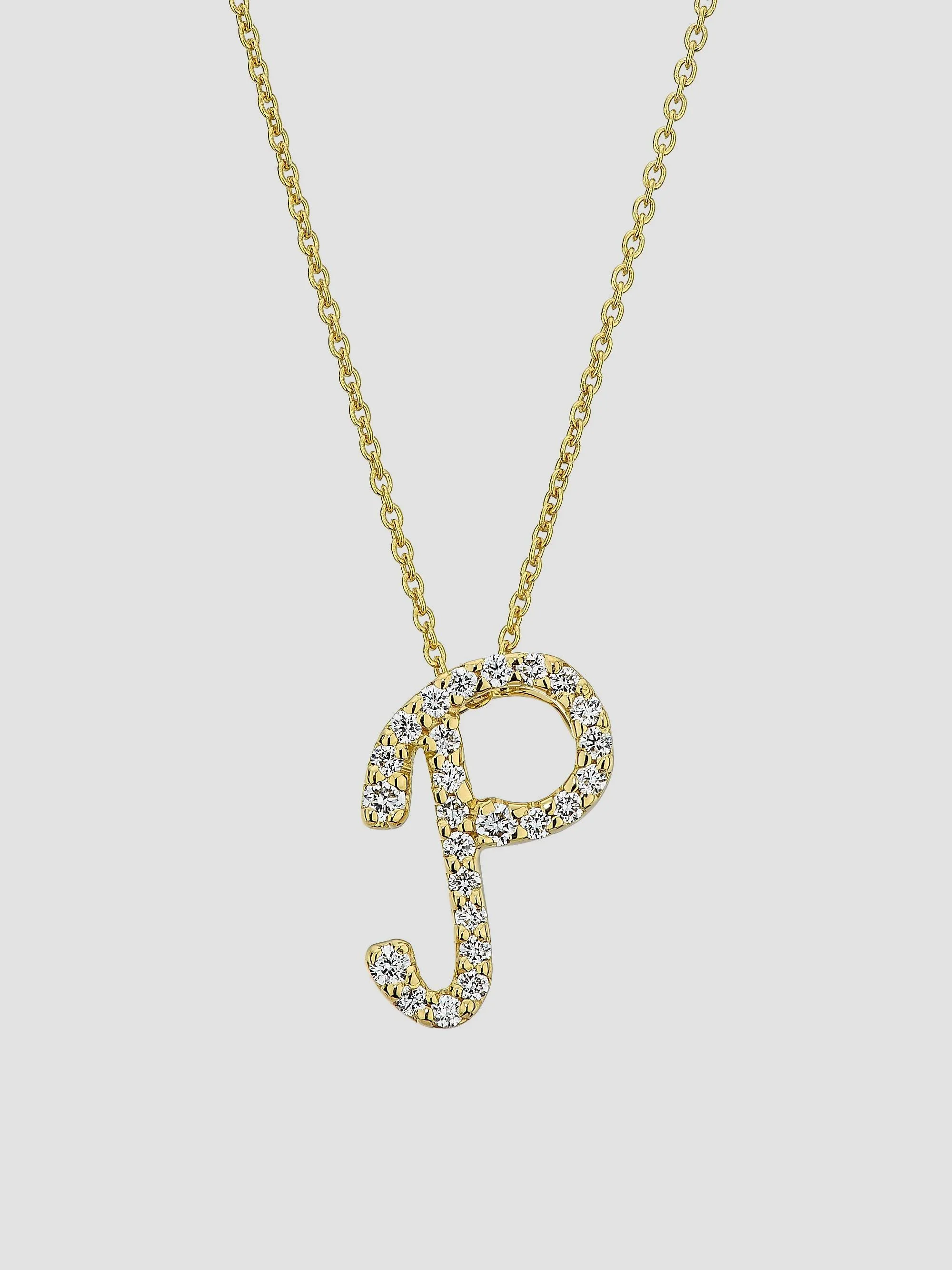 Women's Tiny Treasures Script Initial 18K Yellow Gold, Ruby & 0.24-0.34 TCW Diamond Pendant Necklace - 1
