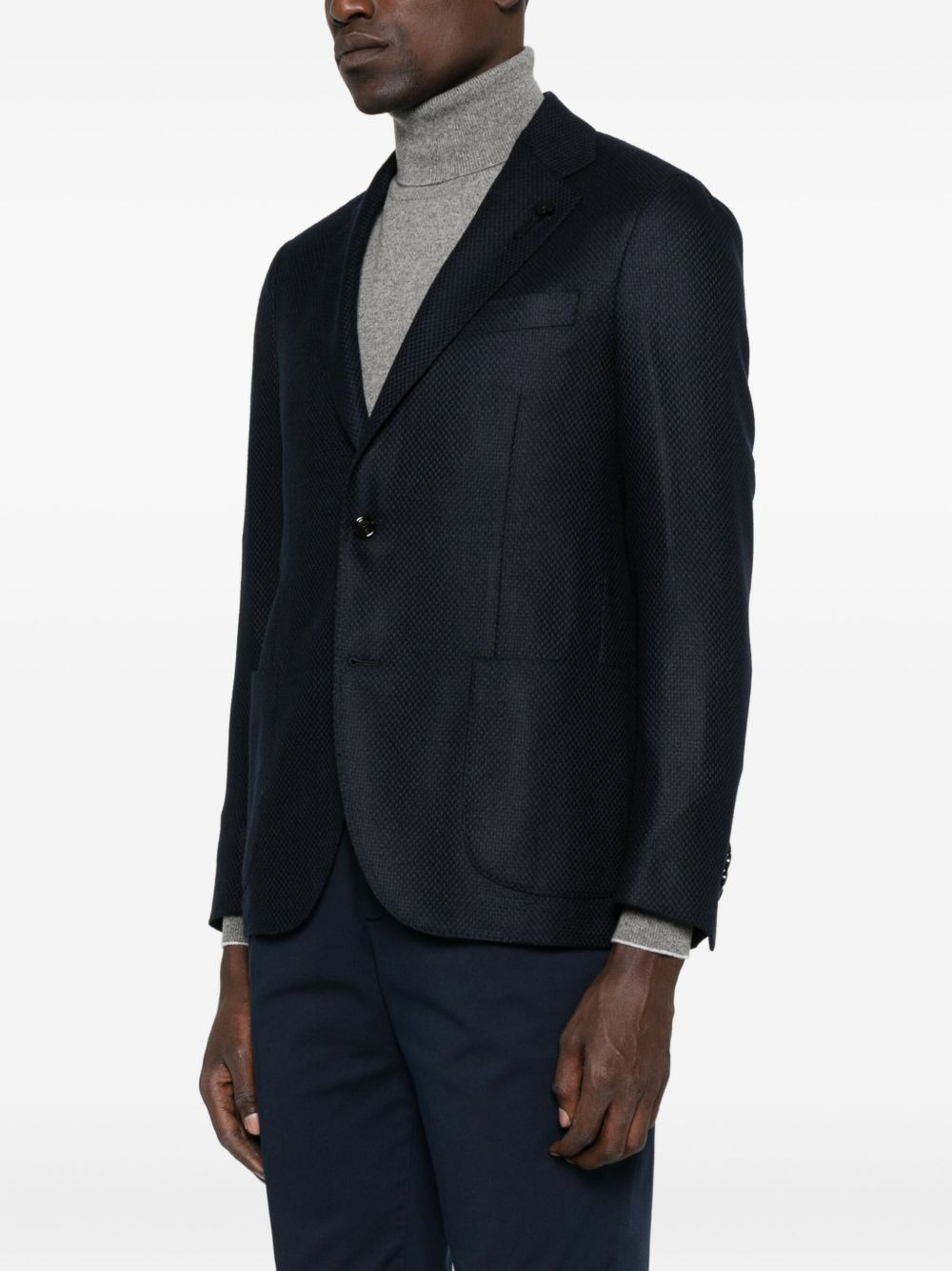 panama-textured blazer - 3