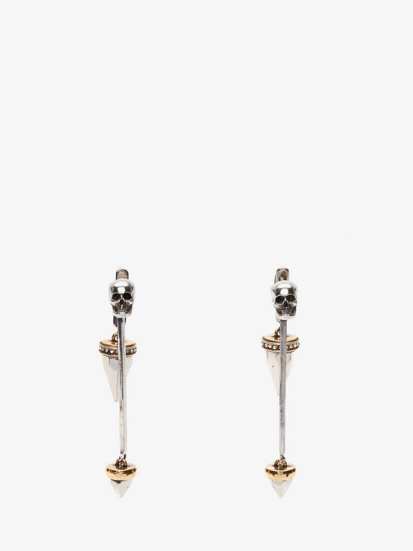 Women's Punk Stud Earrings in Antique Silver - 3