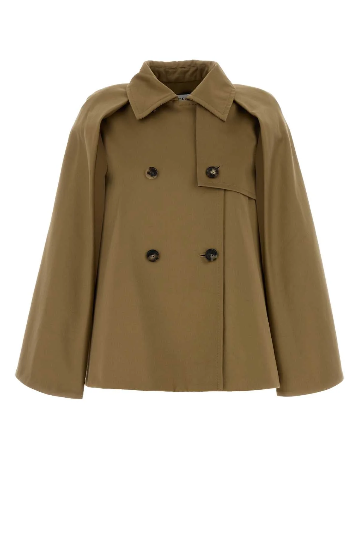 Loewe Women Camel Gabardine Cape - 1