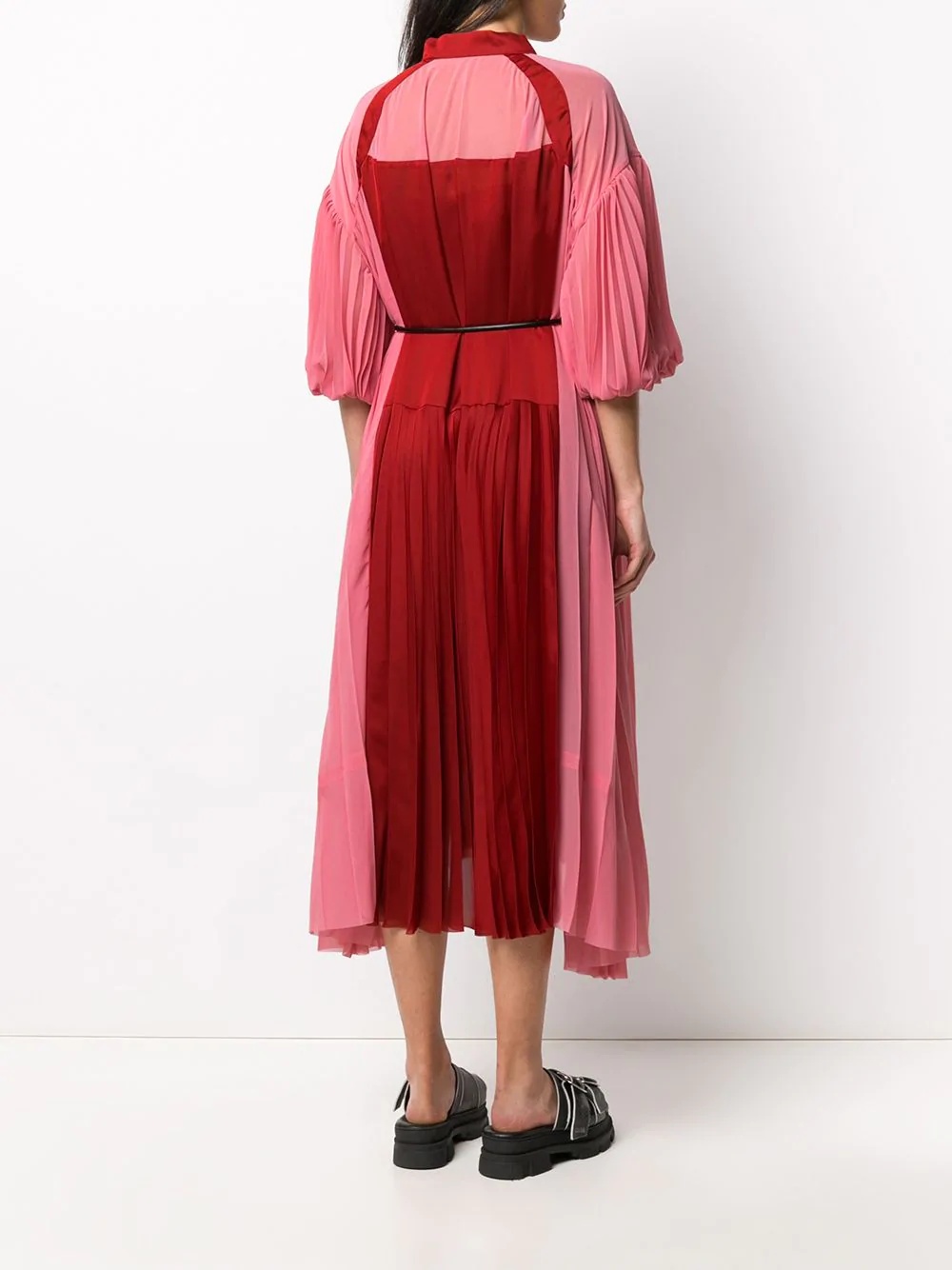 colour block pleated dress - 4