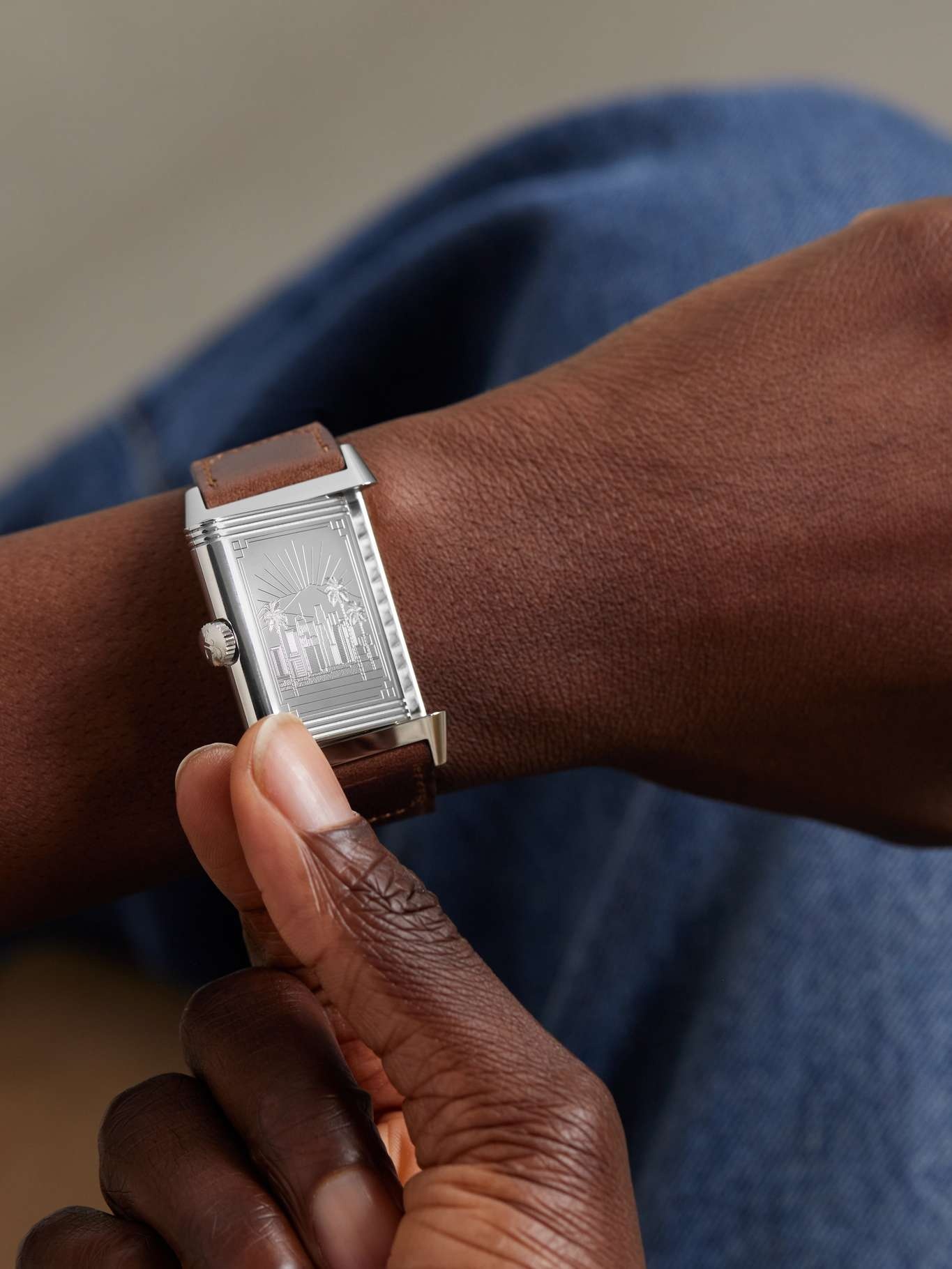 Reverso Classic Los Angeles Limited Edition Hand-Wound 45.6mm stainless steel and leather watch - 10
