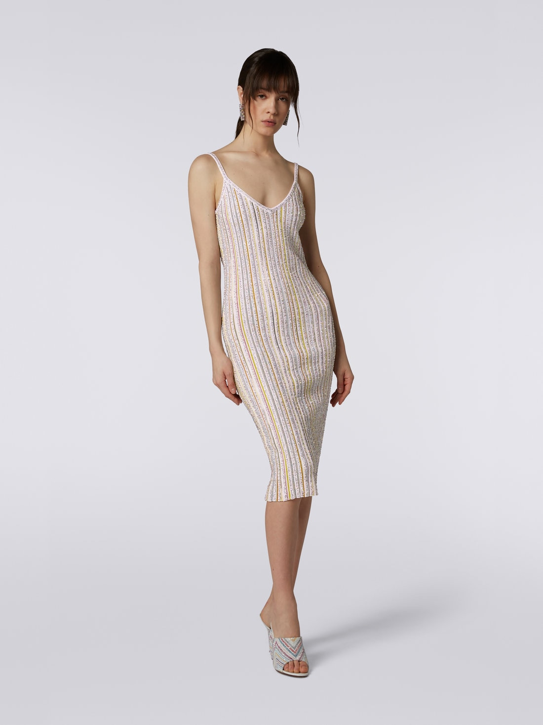 Striped fitted dress with sequins - 2
