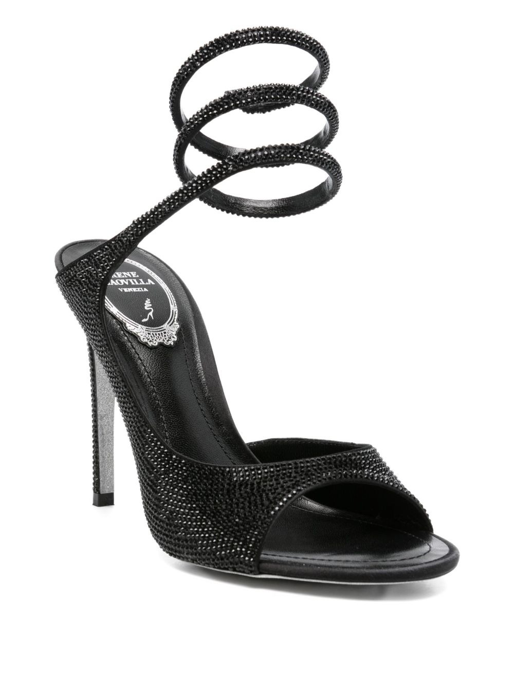 105mm crystal-embellished spiral-wrap sandals - 2