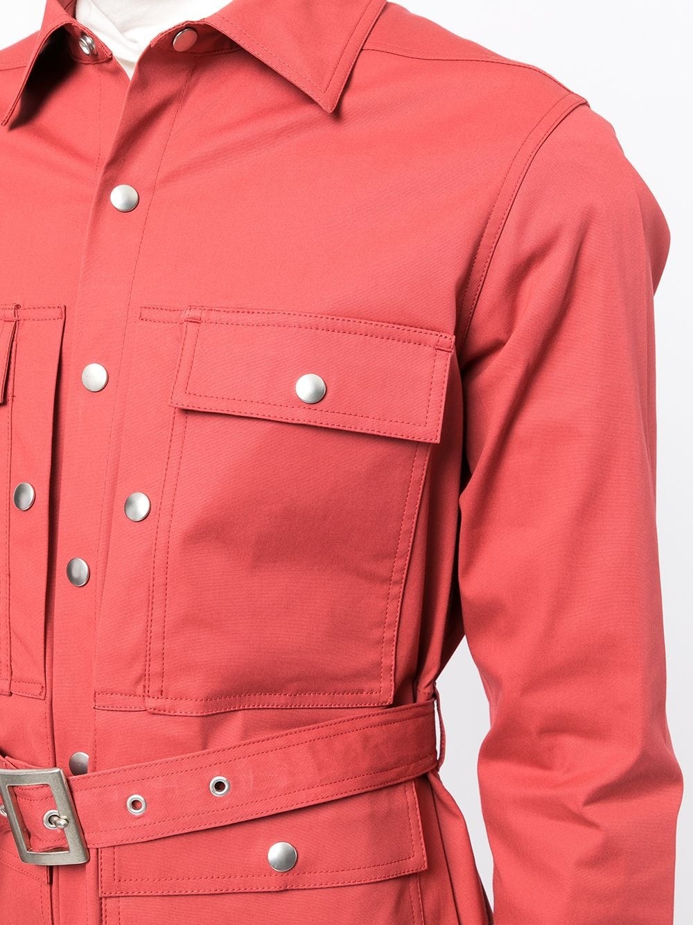 belted military shirt jacket - 5