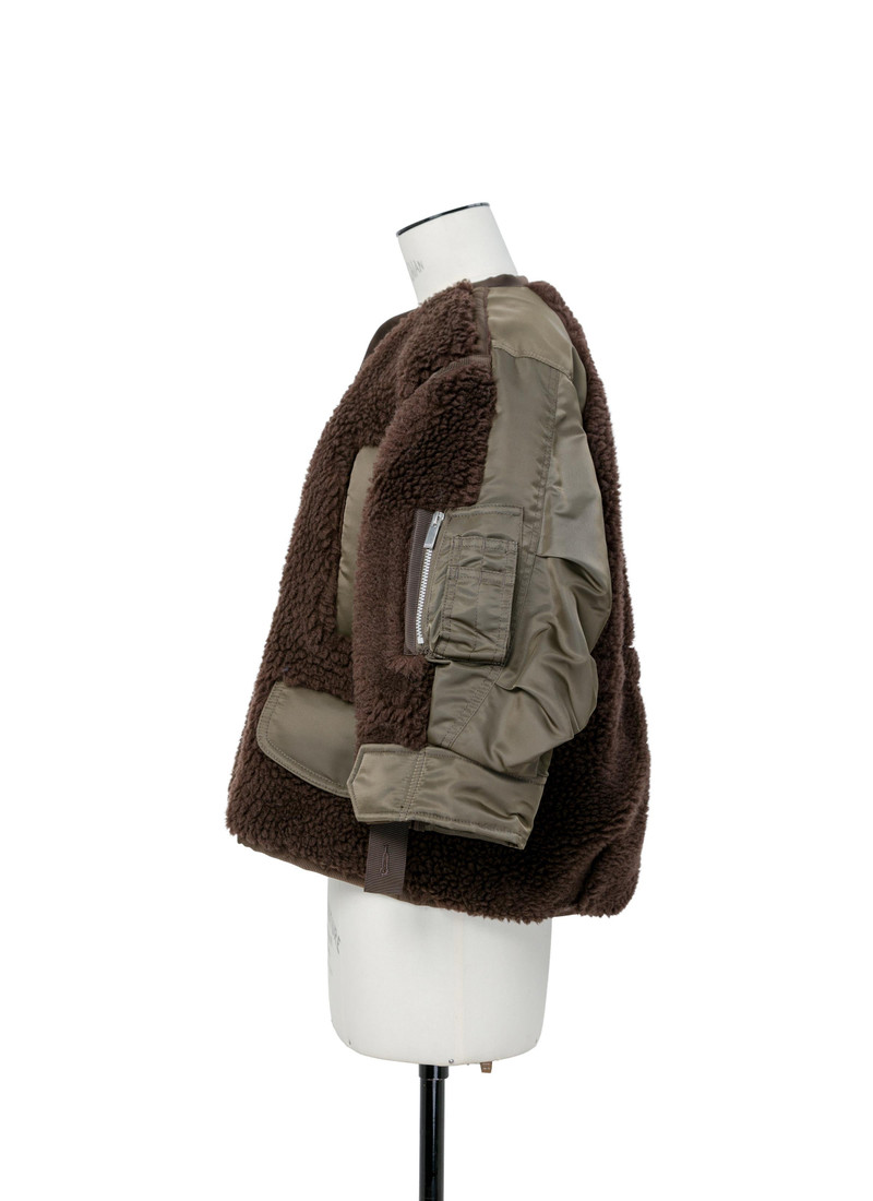 sacai Faux Shearling x Nylon Twill Blouson outlook