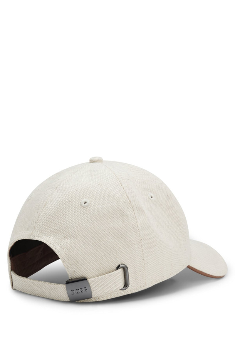 COTTON-CANVAS CAP WITH LEATHER TRIM 3