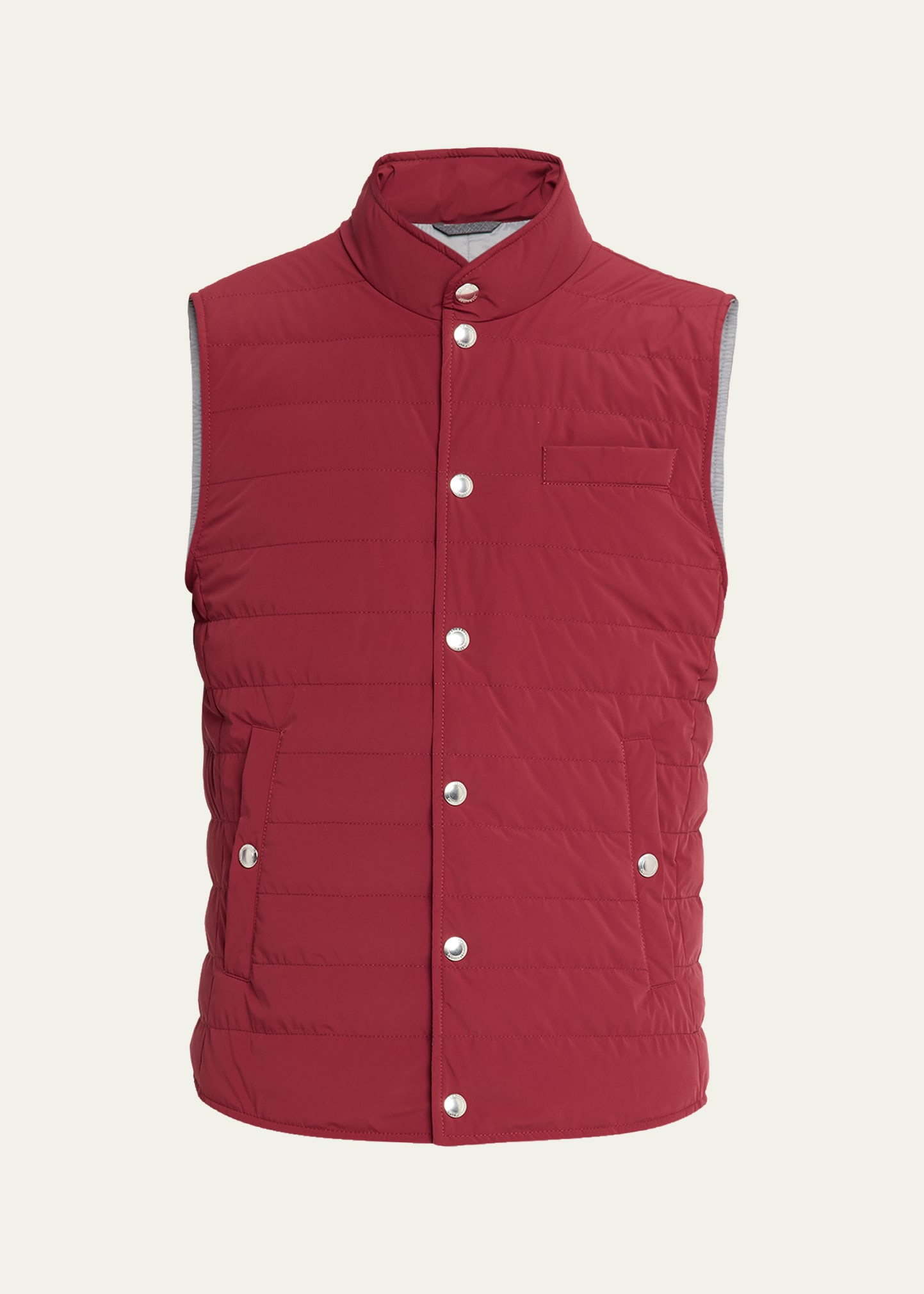 Men's Quilted Nylon Snap-Front Vest - 1