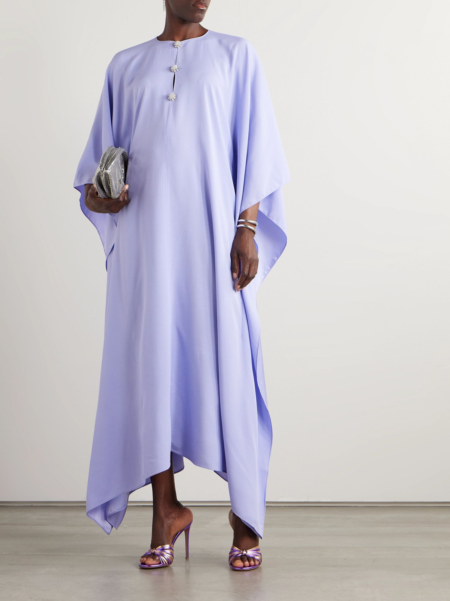 Carthage crystal-embellished crepe gown Lavender - 2