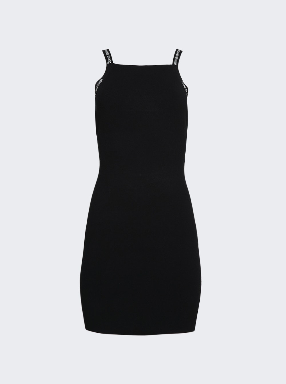 Bodycon Tank Dress With Logo Jacquard Trim Black - 1