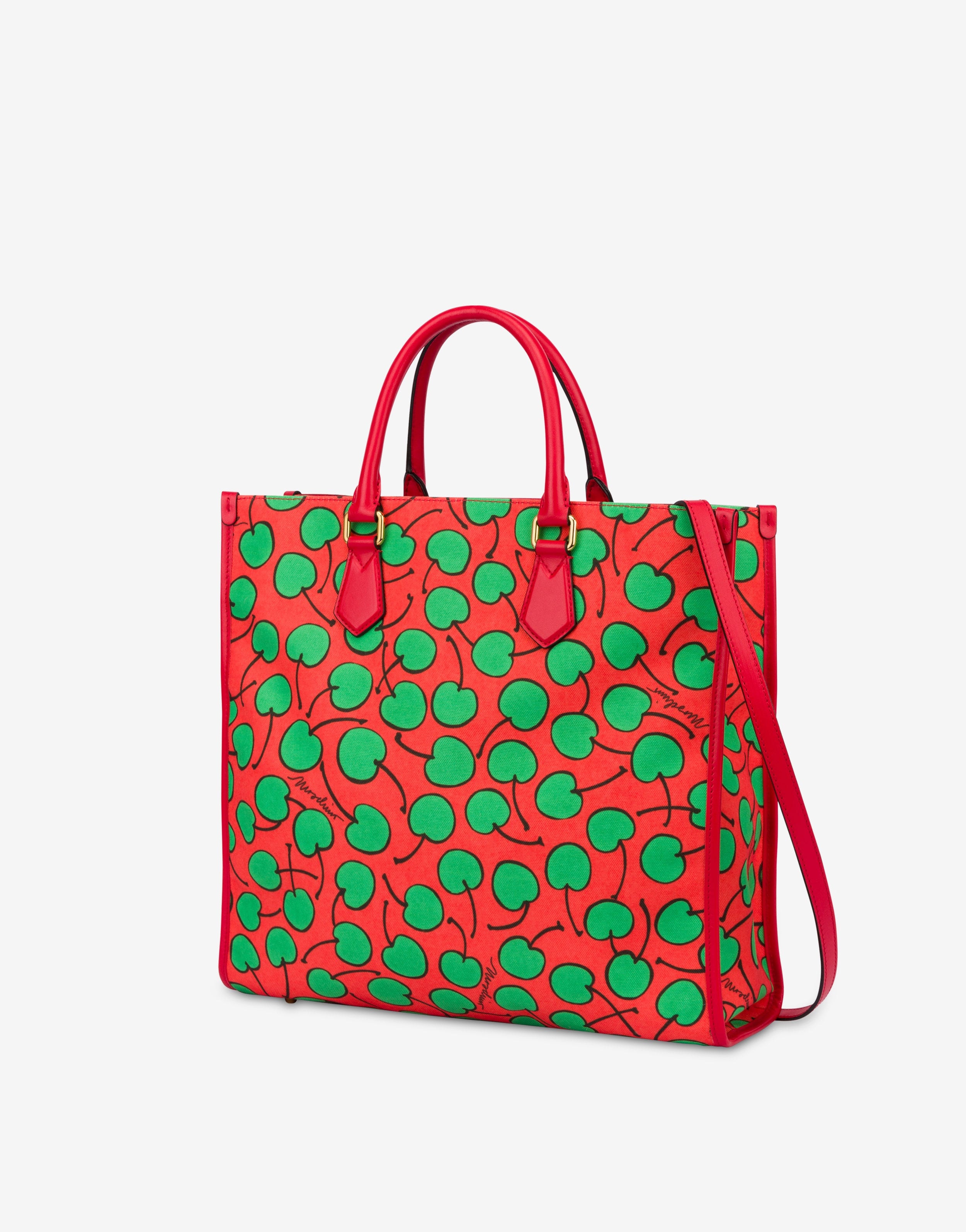 ALL-OVER CHERRY CANVAS SHOPPING TOTE - 2
