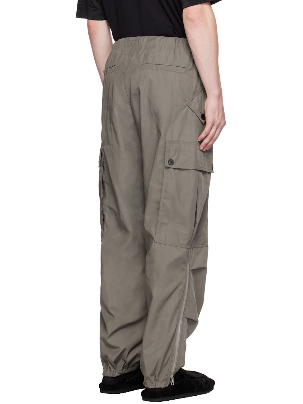 Gray Drawstring Cargo Pants - 3