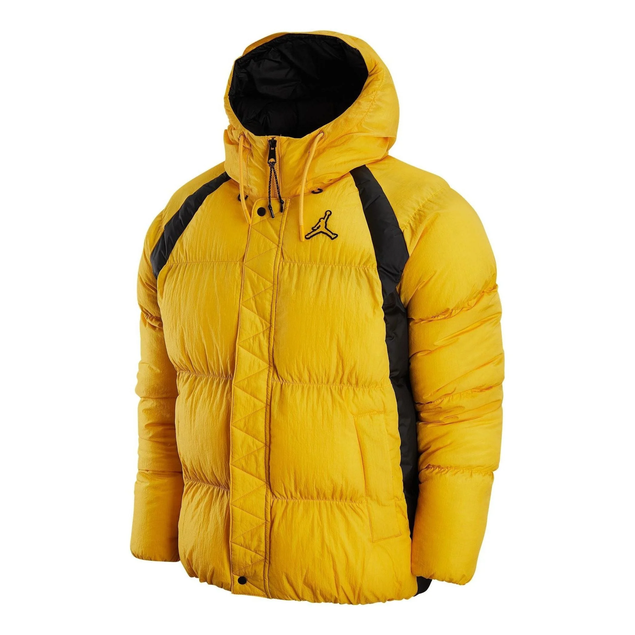 Air Jordan Wide Stripe Zipper Hooded Winter Jacket Men's Yellow DX6596-781 - 1