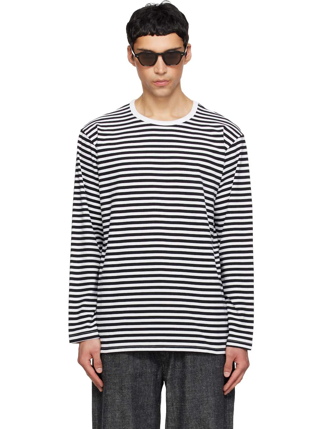 Black & White COOLMAX Stripe Jersey L/S T-shirt - 1