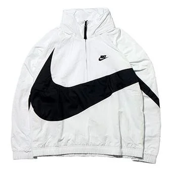 Nike Big Swoosh Anrk Jacket White Half Zipper Large AJ1405-121 - 1