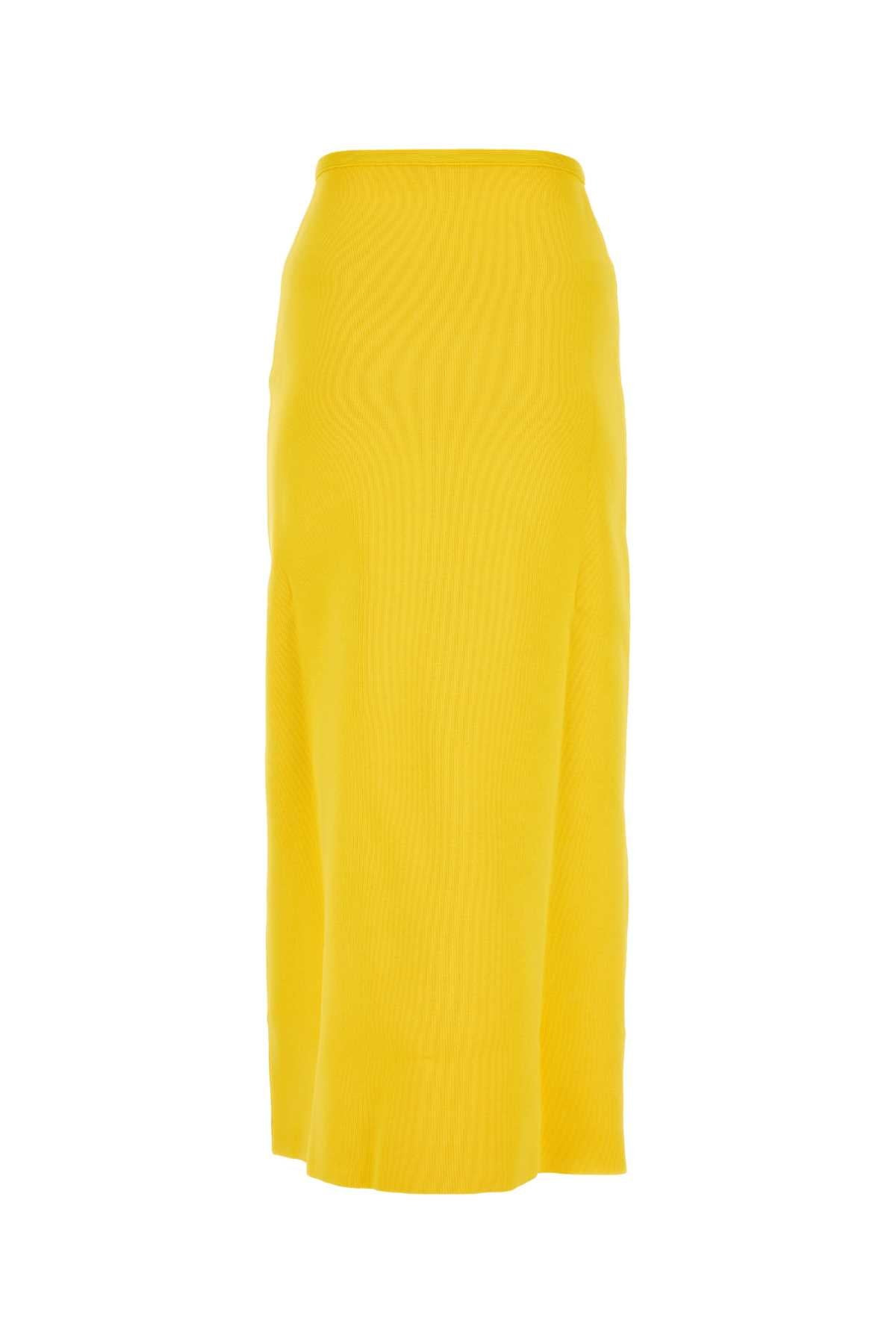 Jil Sander Women Yellow Viscose Blend Skirt - 2