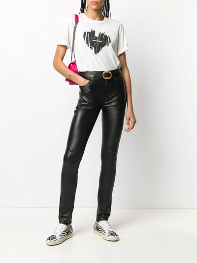 SAINT LAURENT heart logo print T-shirt outlook