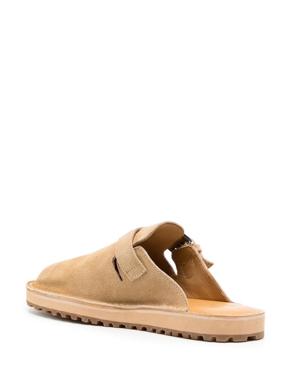 decorative-buckle leather slides - 3
