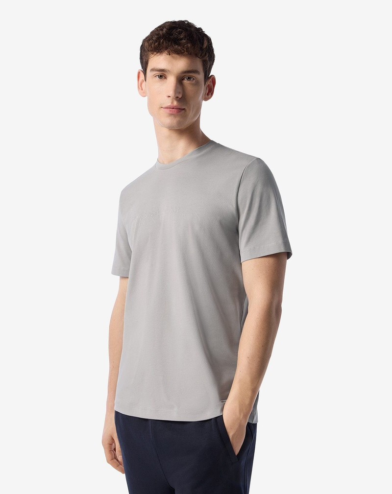CORNELIANI Pale grey stretch jersey crew neck t-shirt outlook