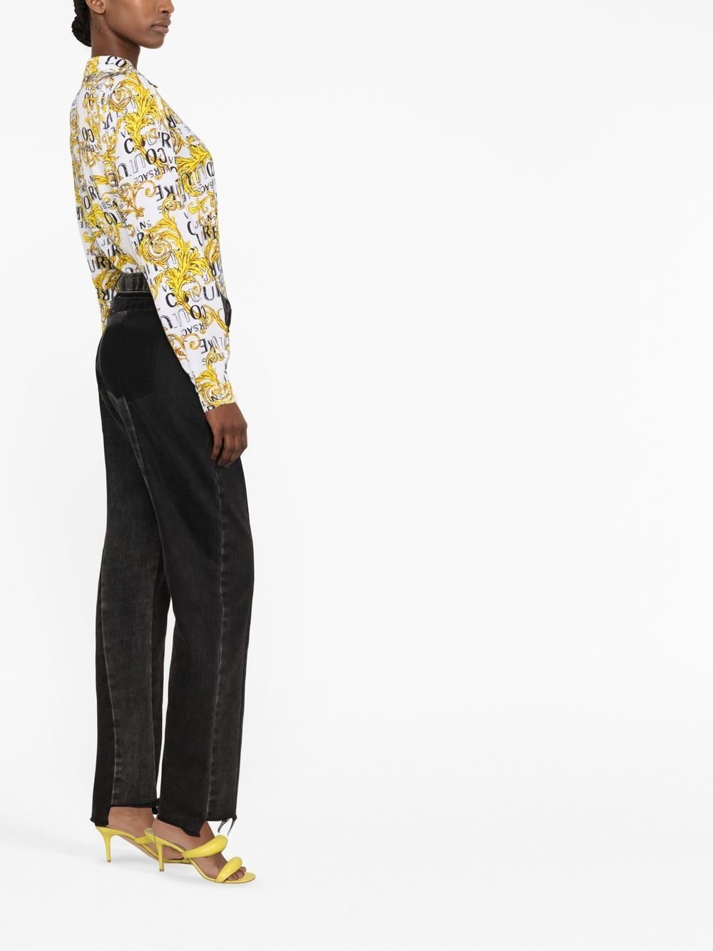 logo print buttoned shirt - 4