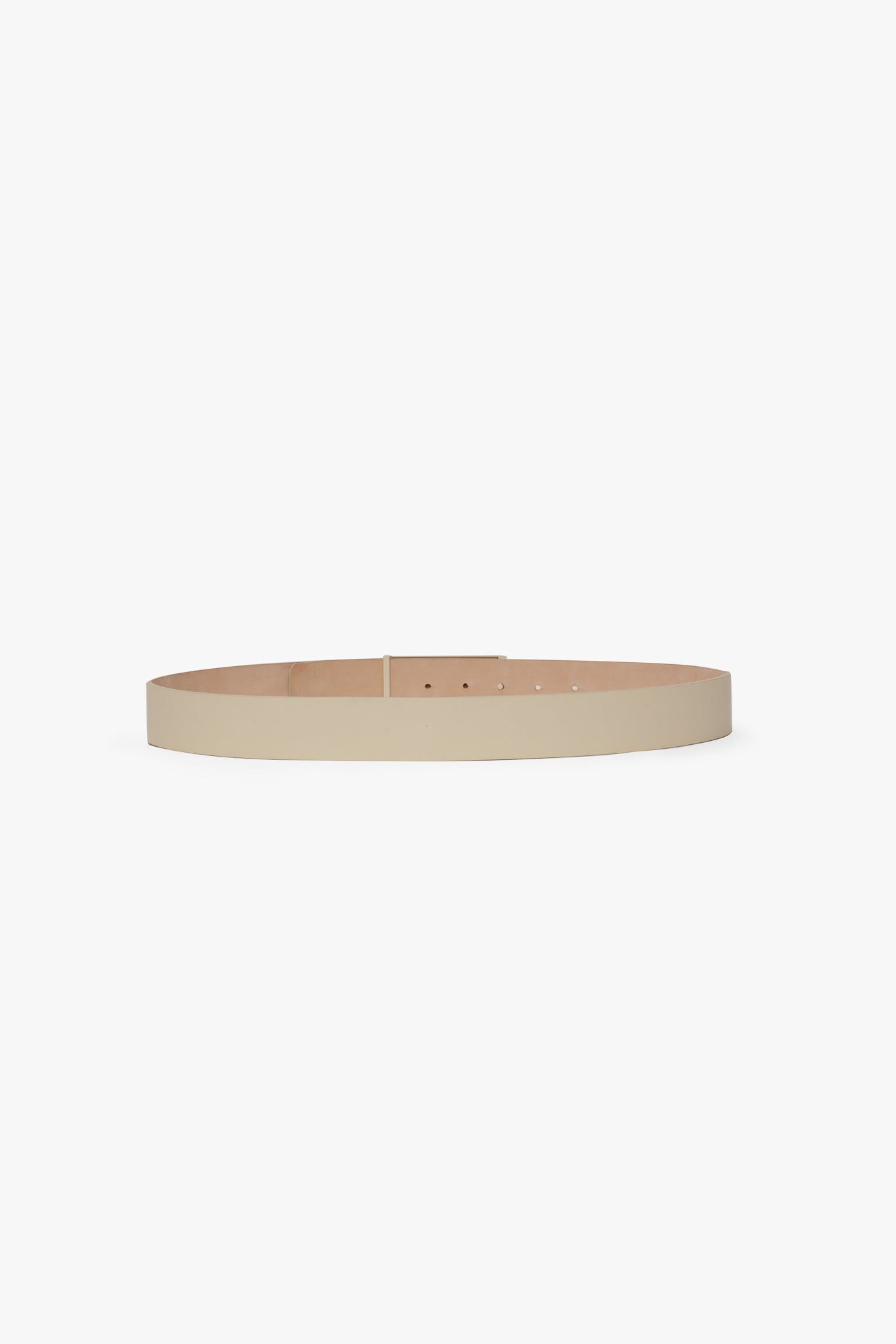 Tonal Jumbo Frame Belt In Ivory Smooth Leather - 4