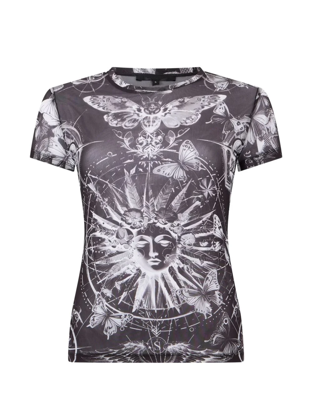 tulle butterfly-print T-shirt - 1