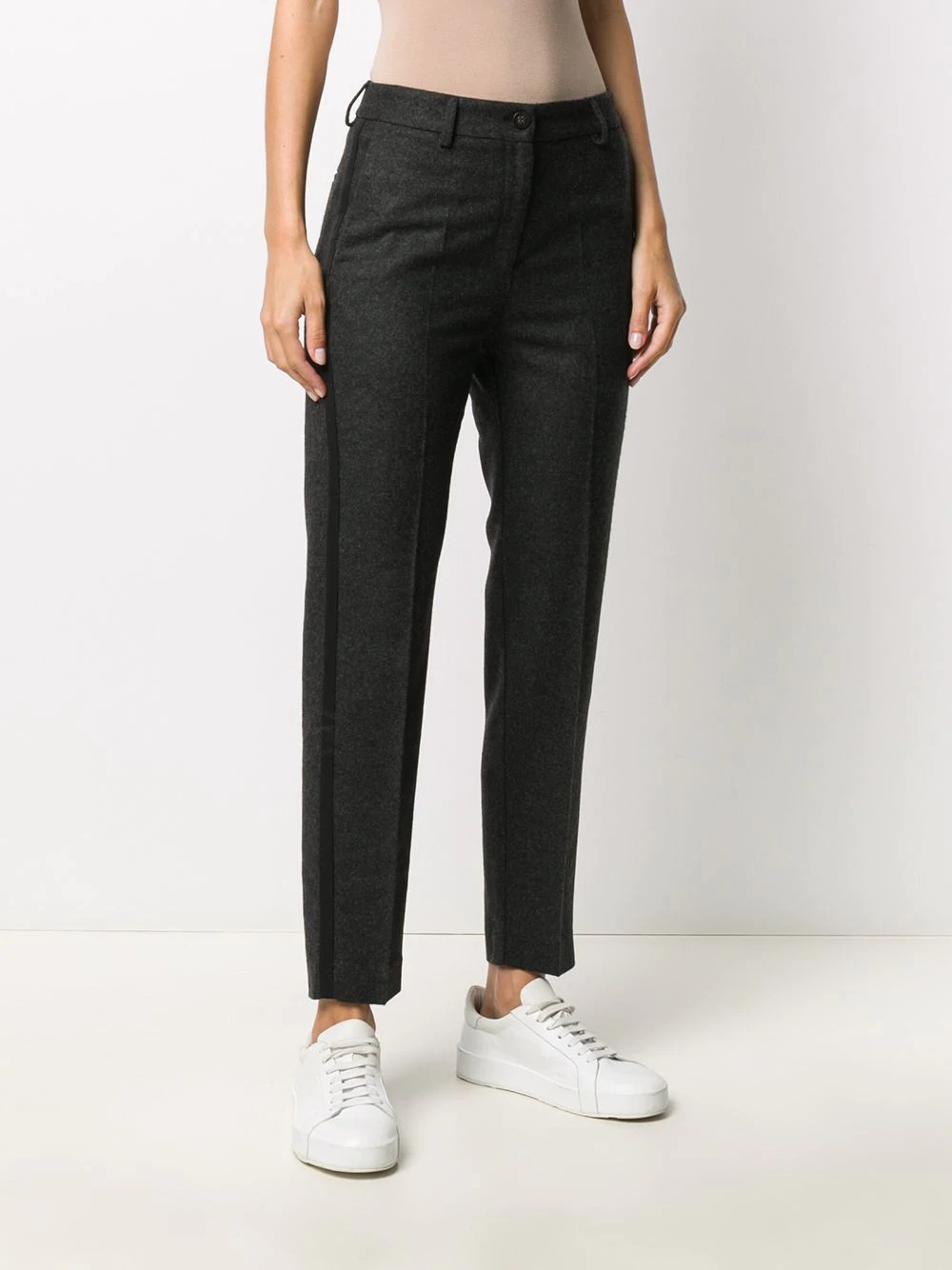 tapered side-stripe tailored trousers - 3