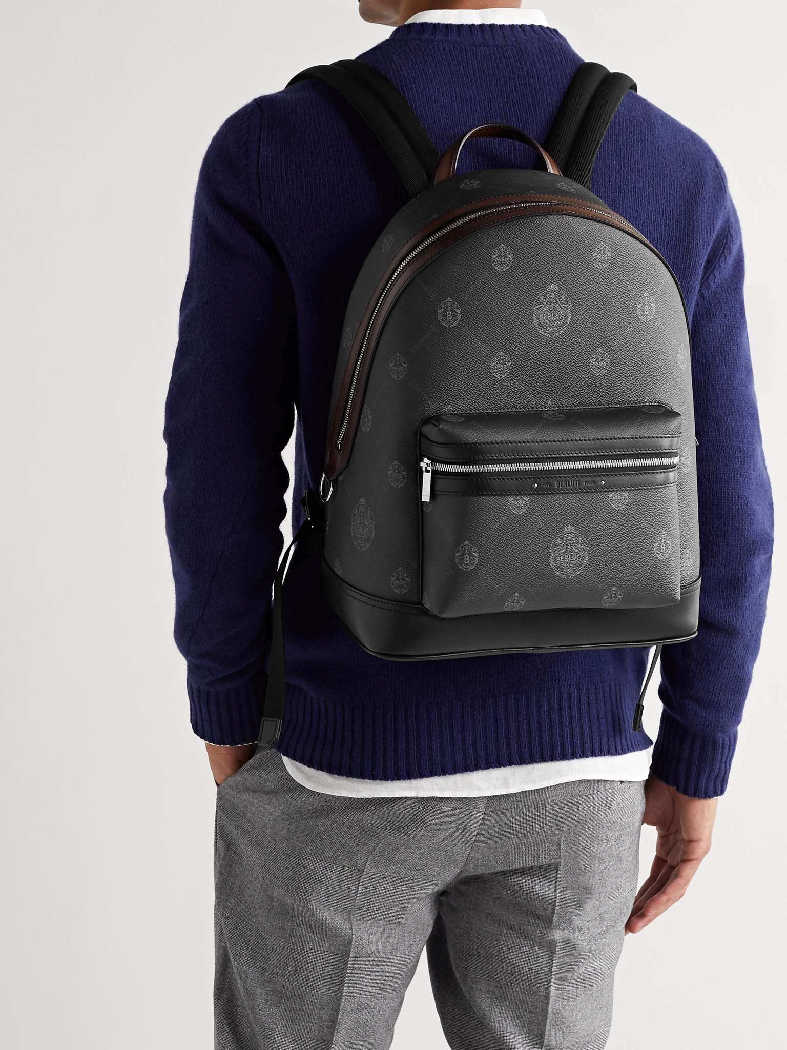 Explorer Signature Logo-Print Canvas and Leather Backpack - 2