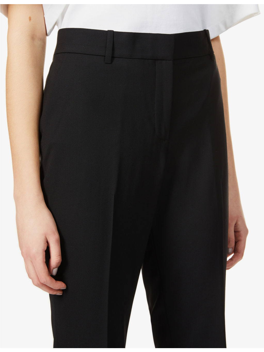 Treeca cropped slim-leg mid-rise stretch-wool trousers - 5