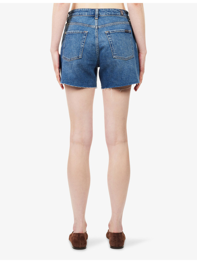 Monroe Mid-Rise Long Denim Shorts 4